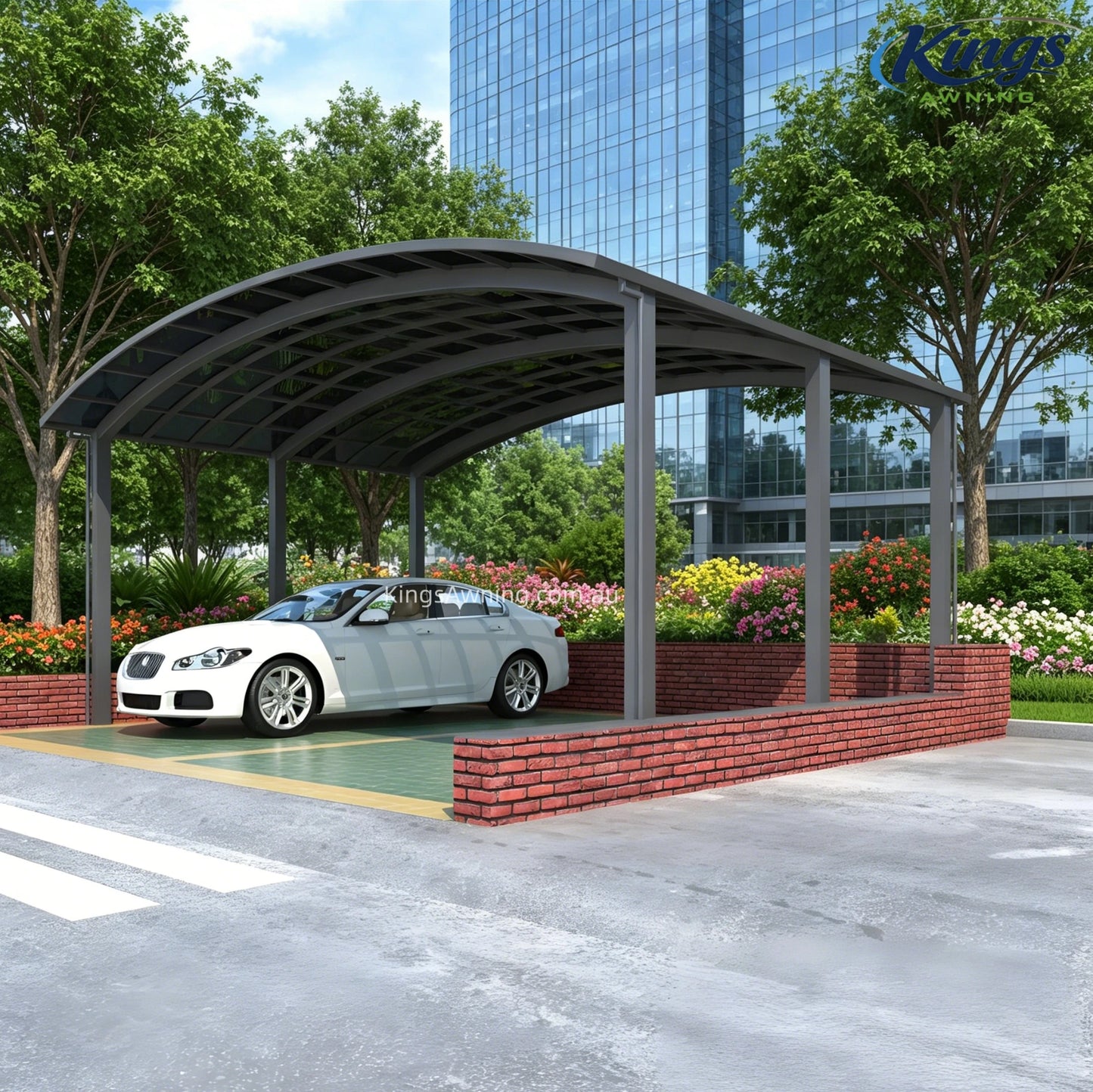 M-Shape Double Carport(Grey)
