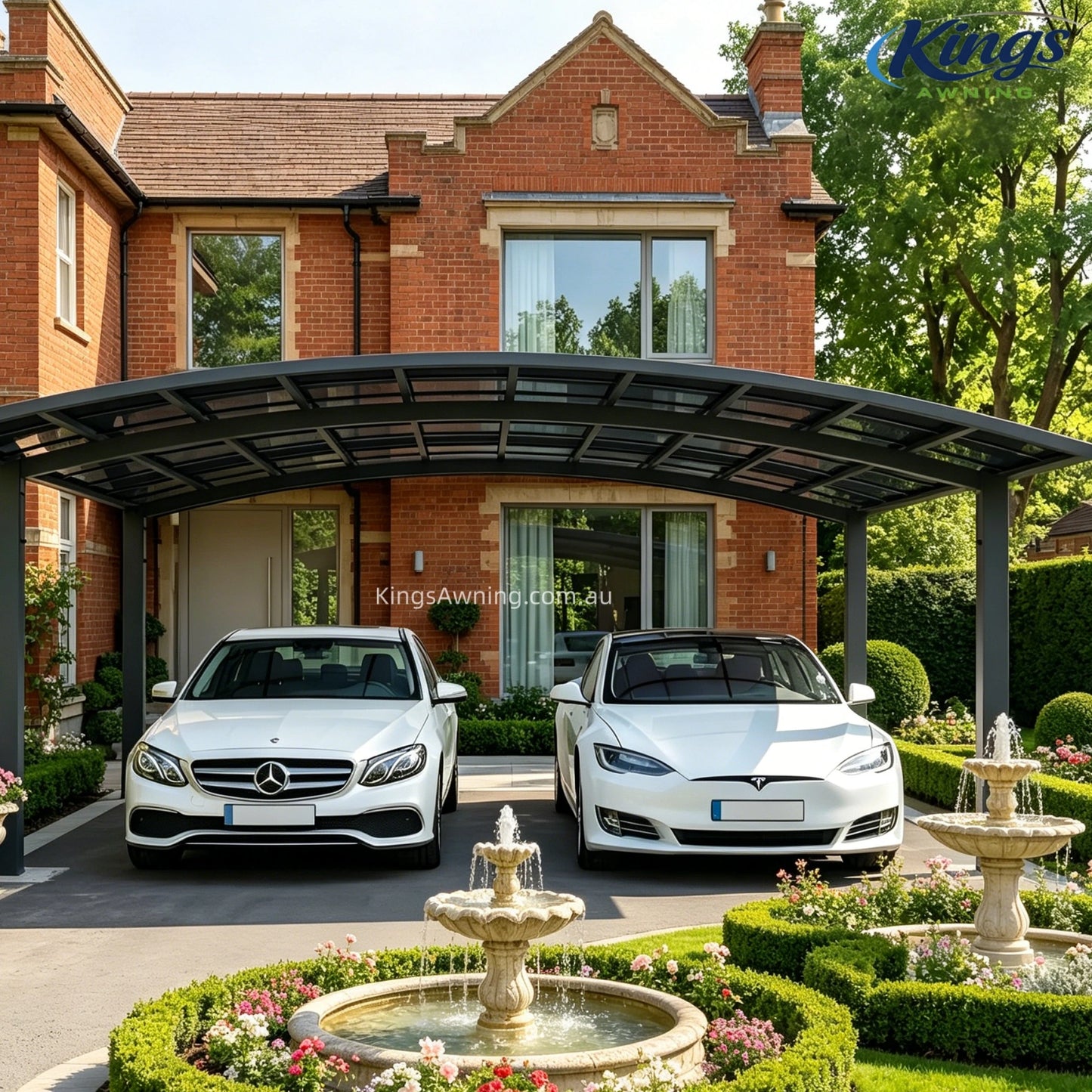 M-Shape Double Carport(Grey)