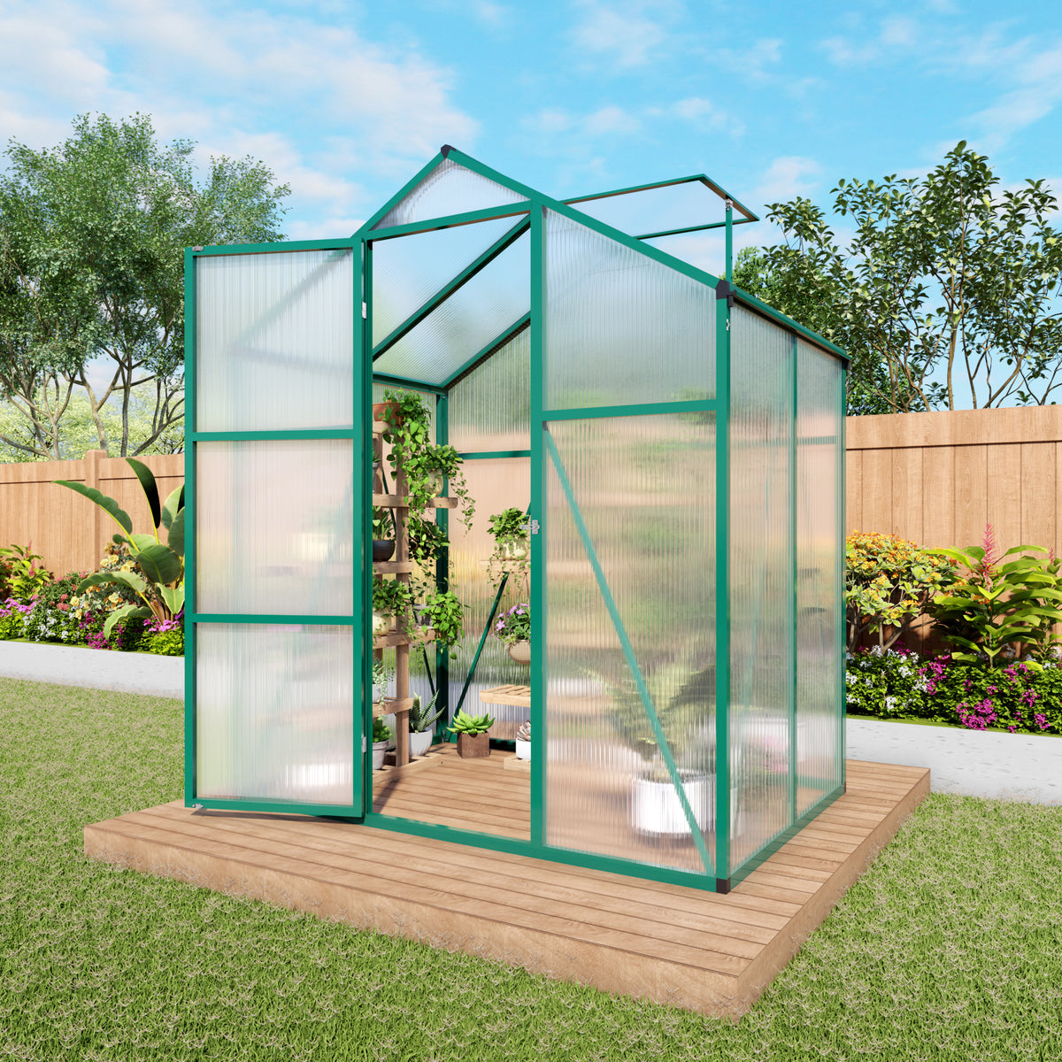 6x4 FT(1.83*1.21m) Green - greenhouse kit - main product image - Kings Awning Australia