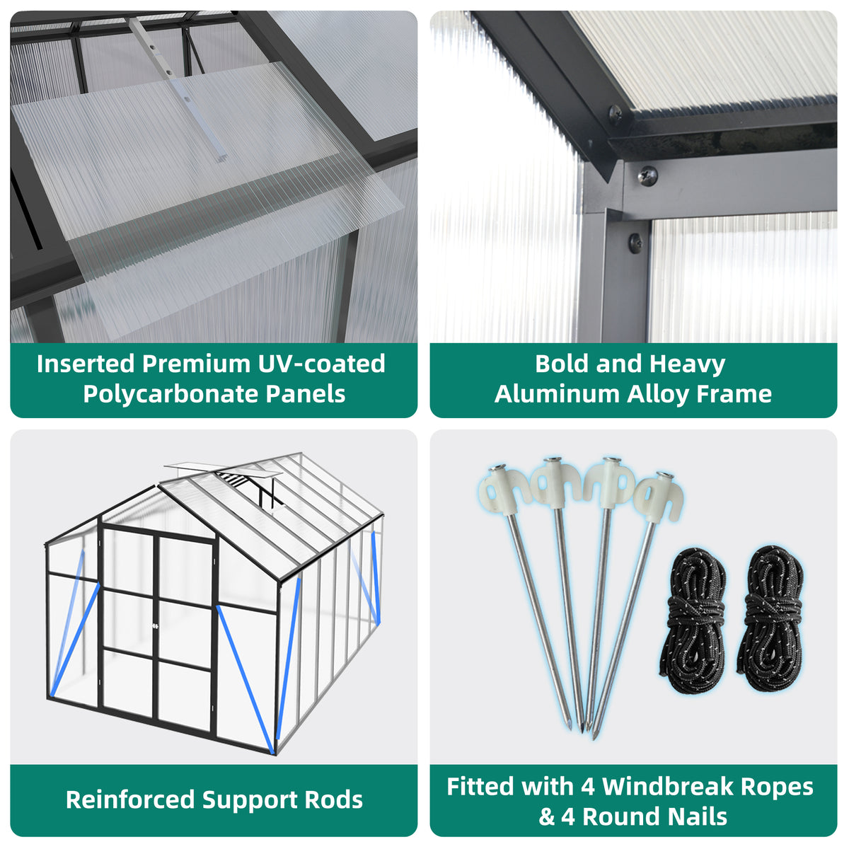 8x14 FT(2.43*4.26m) Black - greenhouse kit - product detail image 9 - Kings Awning Australia