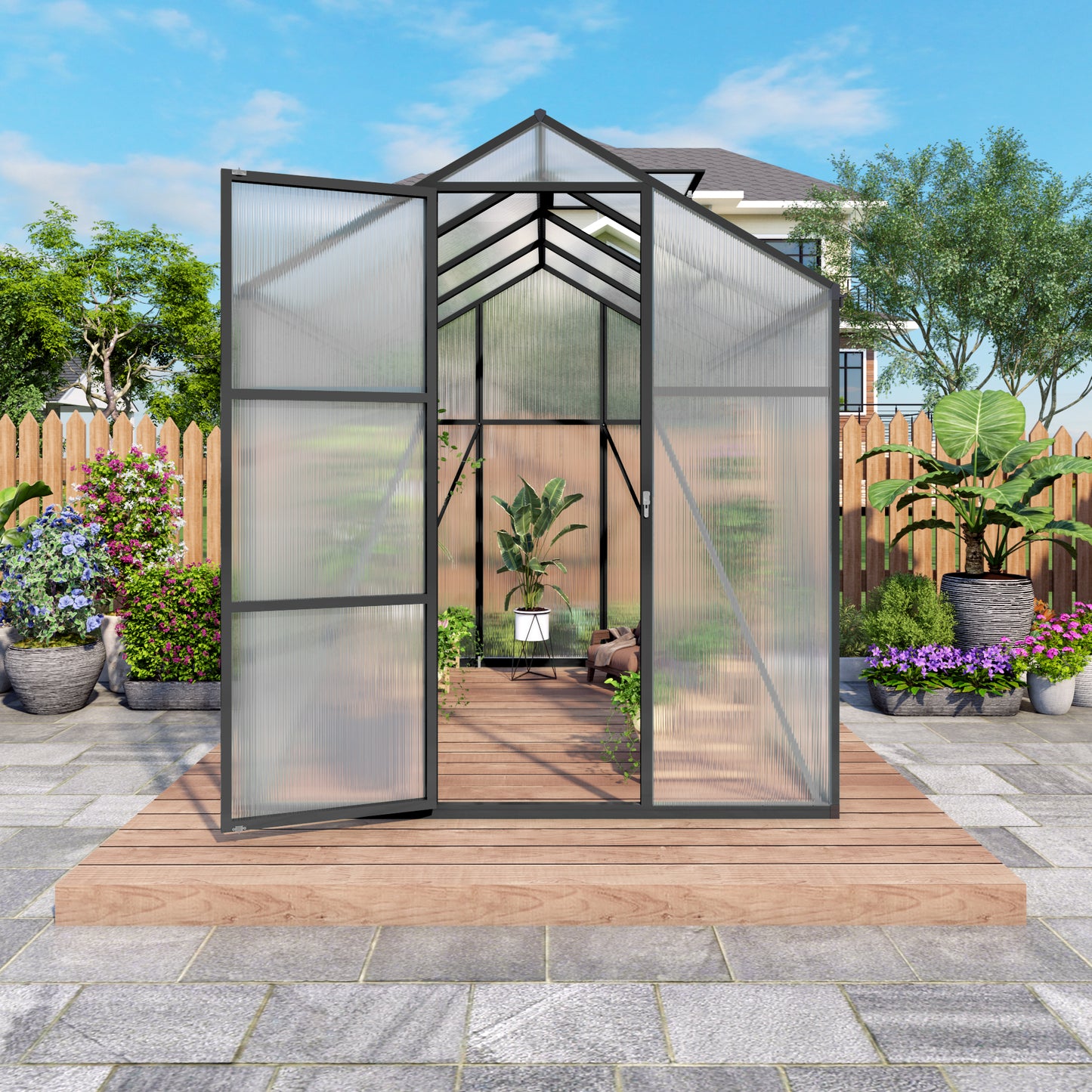 6x8 FT (1.8x2.4m) Black