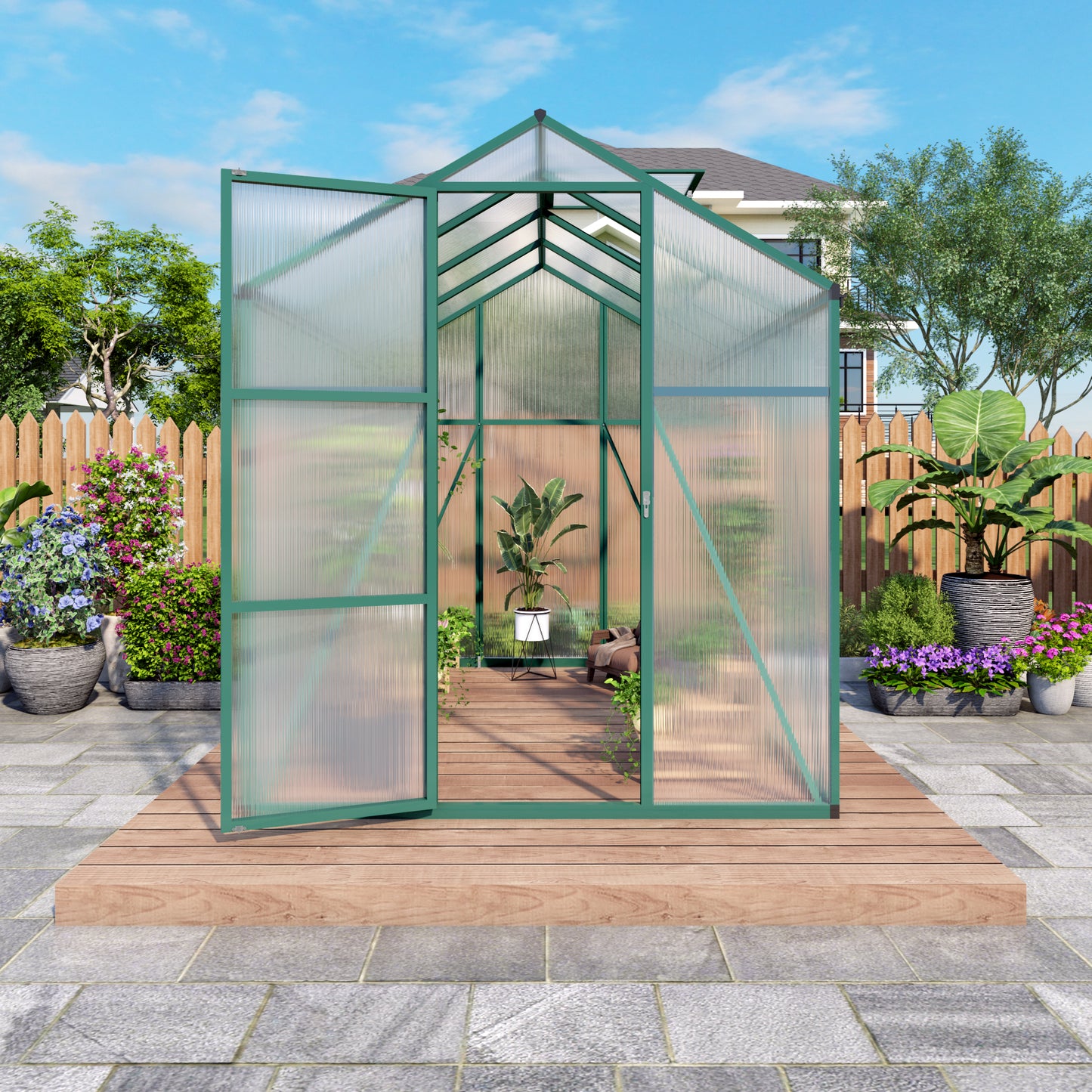 6x8 FT (1.8x2.4m) Green - greenhouse kit - product detail image 6 - Kings Awning Australia
