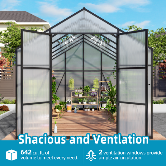 8x12 FT(2.43*3.66m) Black - greenhouse kit - product detail image 2 - Kings Awning Australia