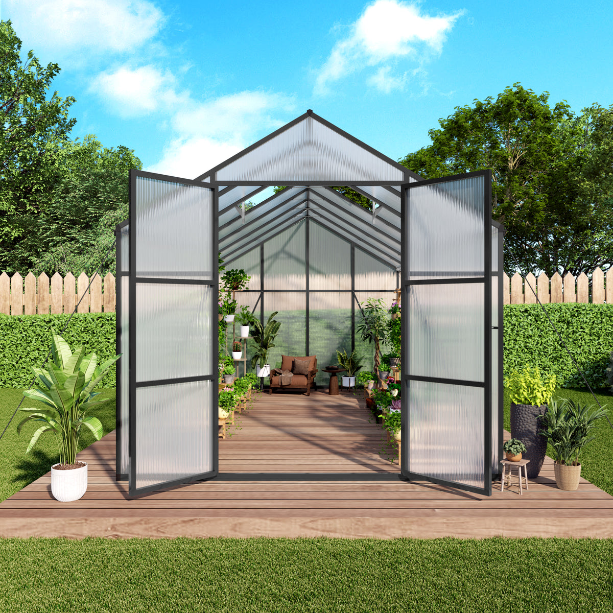8x14 FT(2.43*4.26m) Black - greenhouse kit - product detail image 3 - Kings Awning Australia