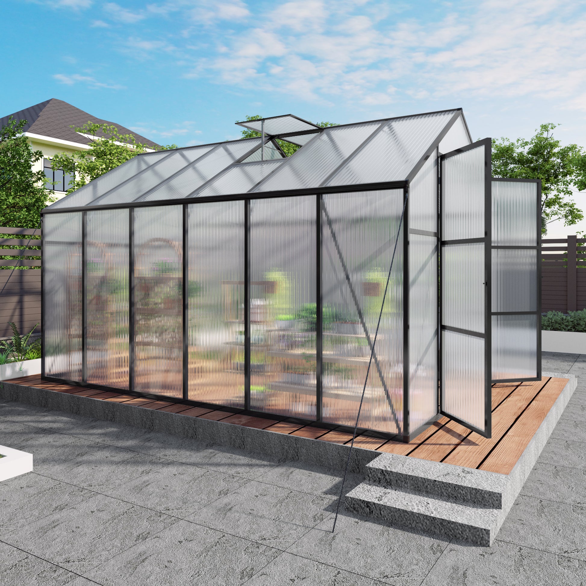 8x12 FT(2.43*3.66m) Black - greenhouse kit - product detail image 3 - Kings Awning Australia