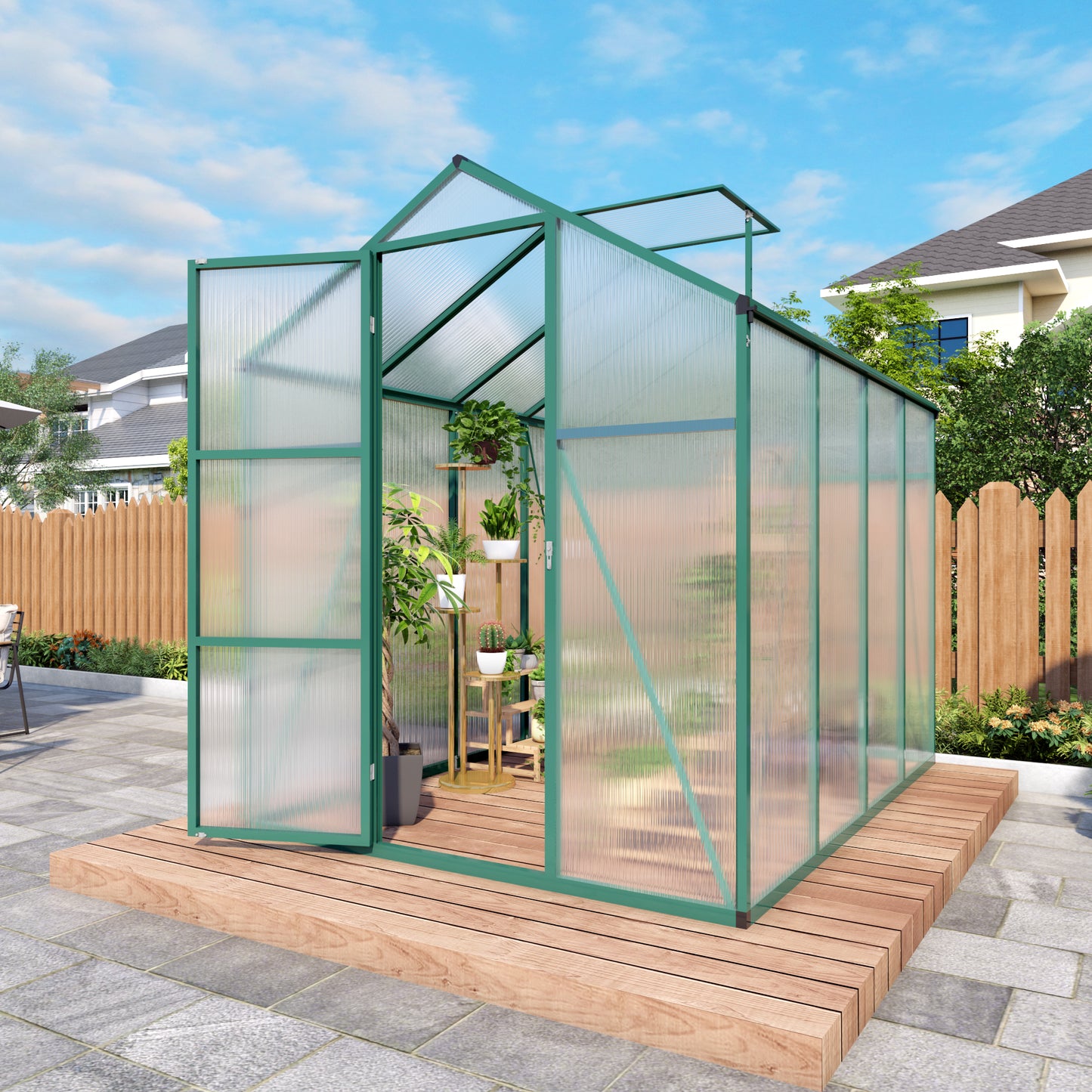6x8 FT (1.8x2.4m) Green - greenhouse kit - product detail image 7 - Kings Awning Australia