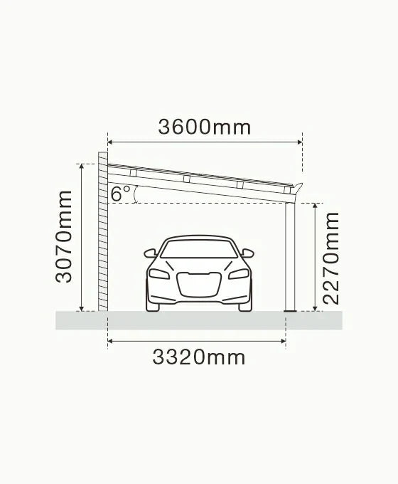 Wall Mounted Solar Carport L1 - carport - product detail image 5 - Kings Awning Australia