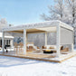 Large Aluminum Pergola with Louvered Canopy – White 3.6x6.1m(12x20FT)