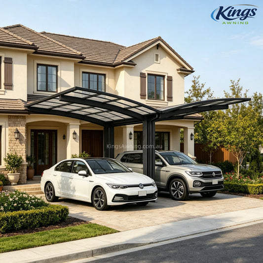 Y Shape Double Carport Kit - Grey - carport - main product image - Kings Awning Australia