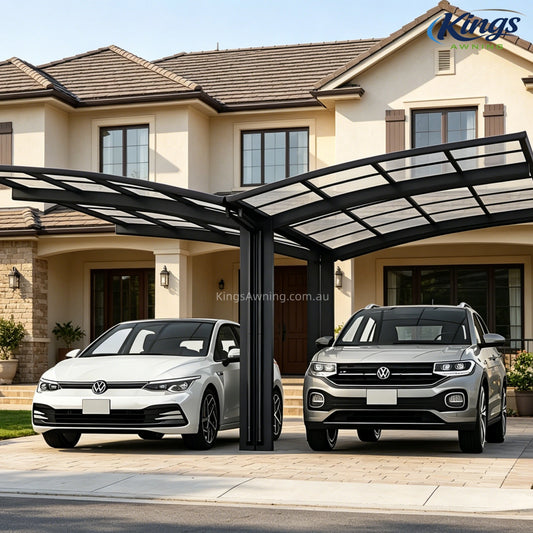 Y Shape Double Carport Kit - Grey - carport - product detail image 2 - Kings Awning Australia
