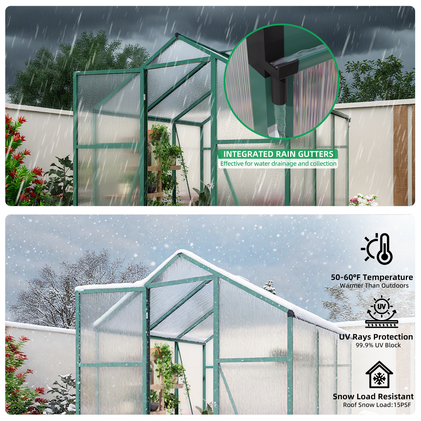 6x6 FT (1.83*1.83m) Green - greenhouse kit - product detail image 9 - Kings Awning Australia