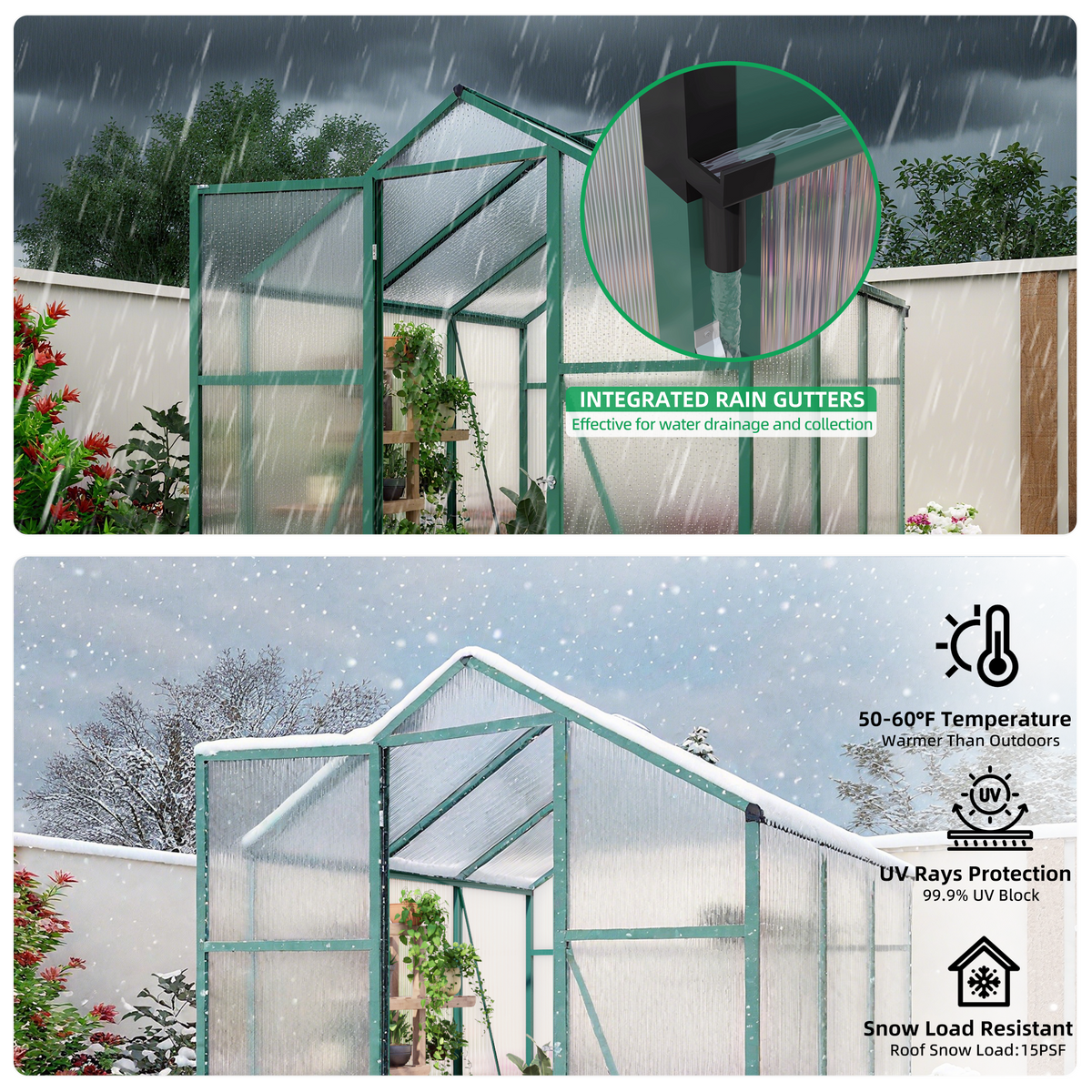 6x6 FT (1.83*1.83m) Green - greenhouse kit - product detail image 9 - Kings Awning Australia