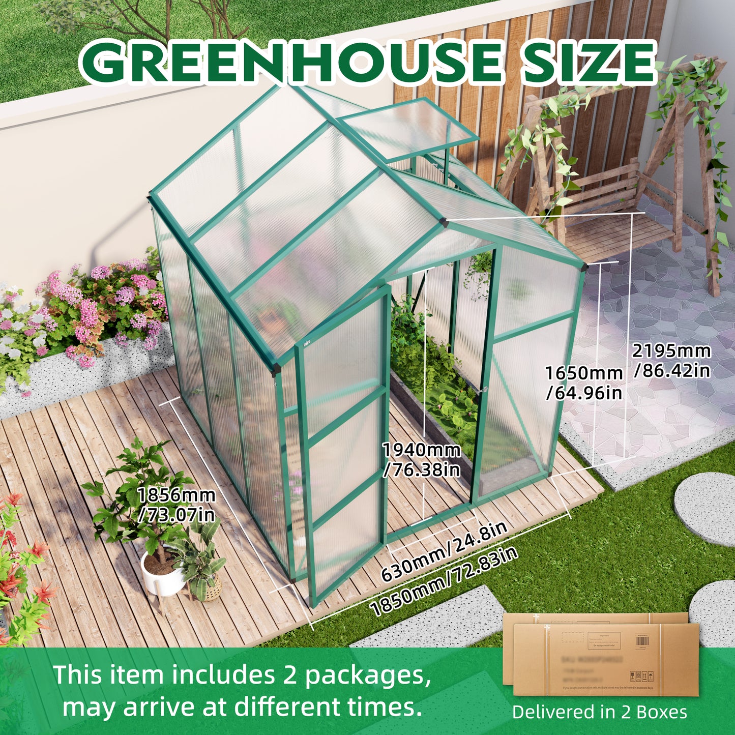 6x6 FT (1.83*1.83m) Green - greenhouse kit - product detail image 5 - Kings Awning Australia