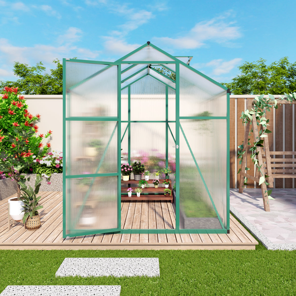 6x6 FT (1.83*1.83m) Green - greenhouse kit - product detail image 3 - Kings Awning Australia