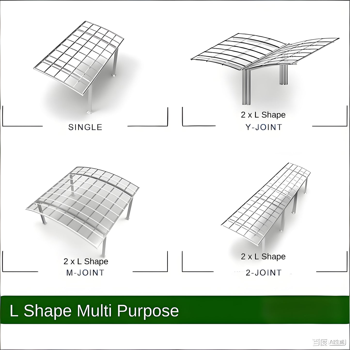 Aluminium Y Shape Double Carport Kit