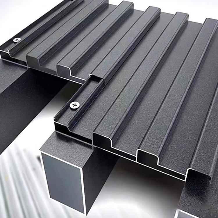 Close-up of durable metal awning roofing panels with screws for Kings Awning outdoor covers