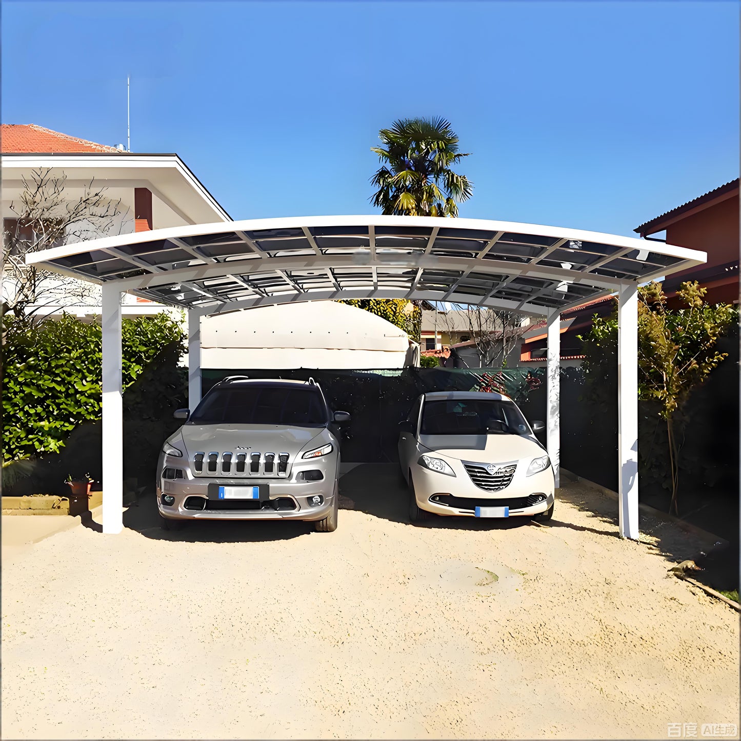 Aluminium M-Shape Design Carport for 2 Cars