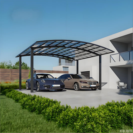 Aluminium M-Shape Design Carport for 2 Cars